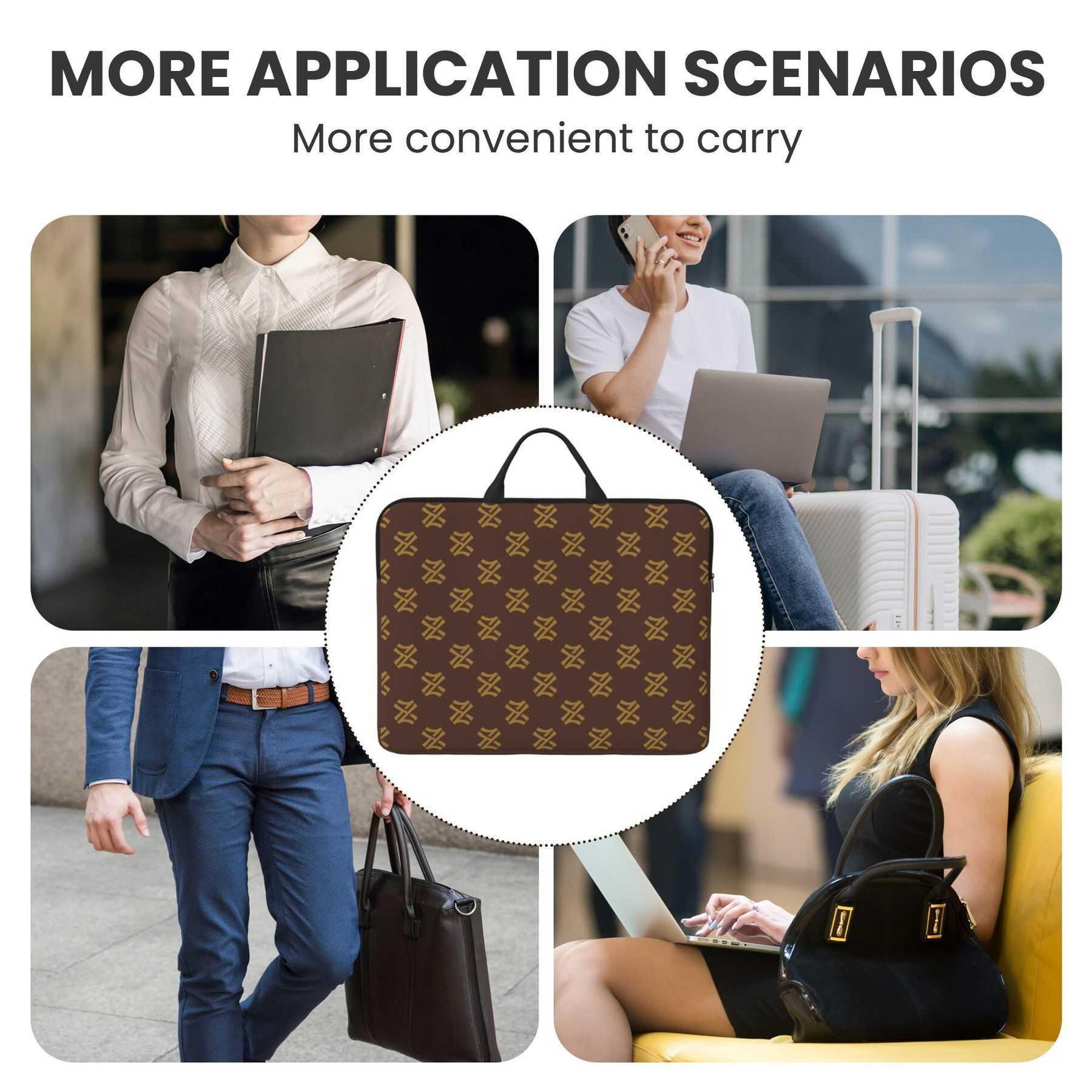 NXY Brown Briefcase Designer Bags Luxury Business Handbag Laptop Bag Notebook Bag Computer Handbags Shoulder Bag Classic Retro Postman Bag