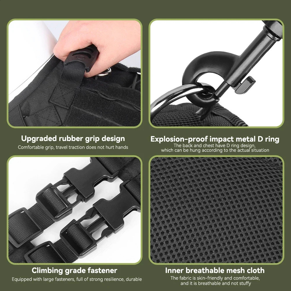 10-45kg Dog Harness And Collar For Medium Large Dogs Large Dog Harness And Leash Set Pet German Shepherd Training Walking Vest 250224