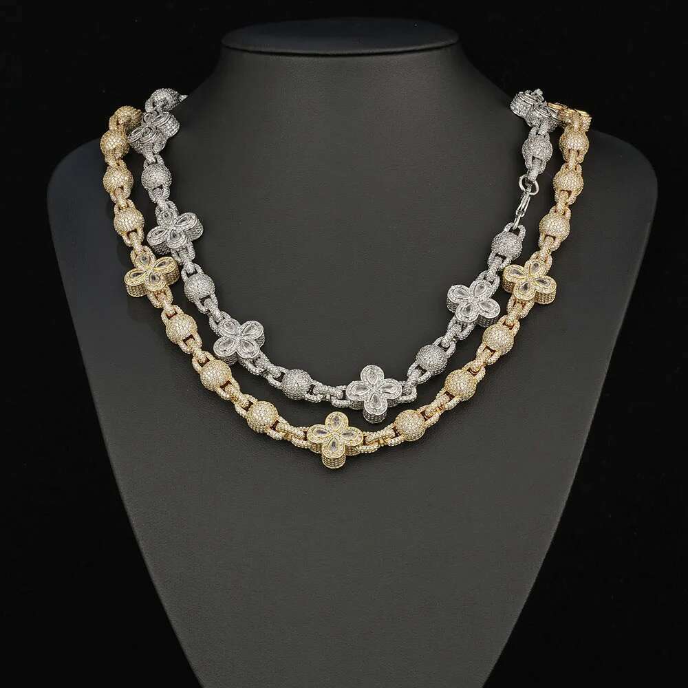 Personality Fashion New Design Round Ball Bead Men's Fine Jewelry Iced wer Cuban k Chains Necklace For Gift