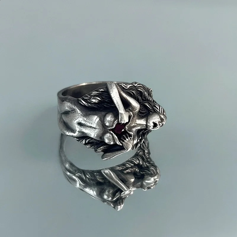 S925 silver personality adamand eve ring for men and women hip hop trendsetter ring occidental vintage all-match jewelry street 250227