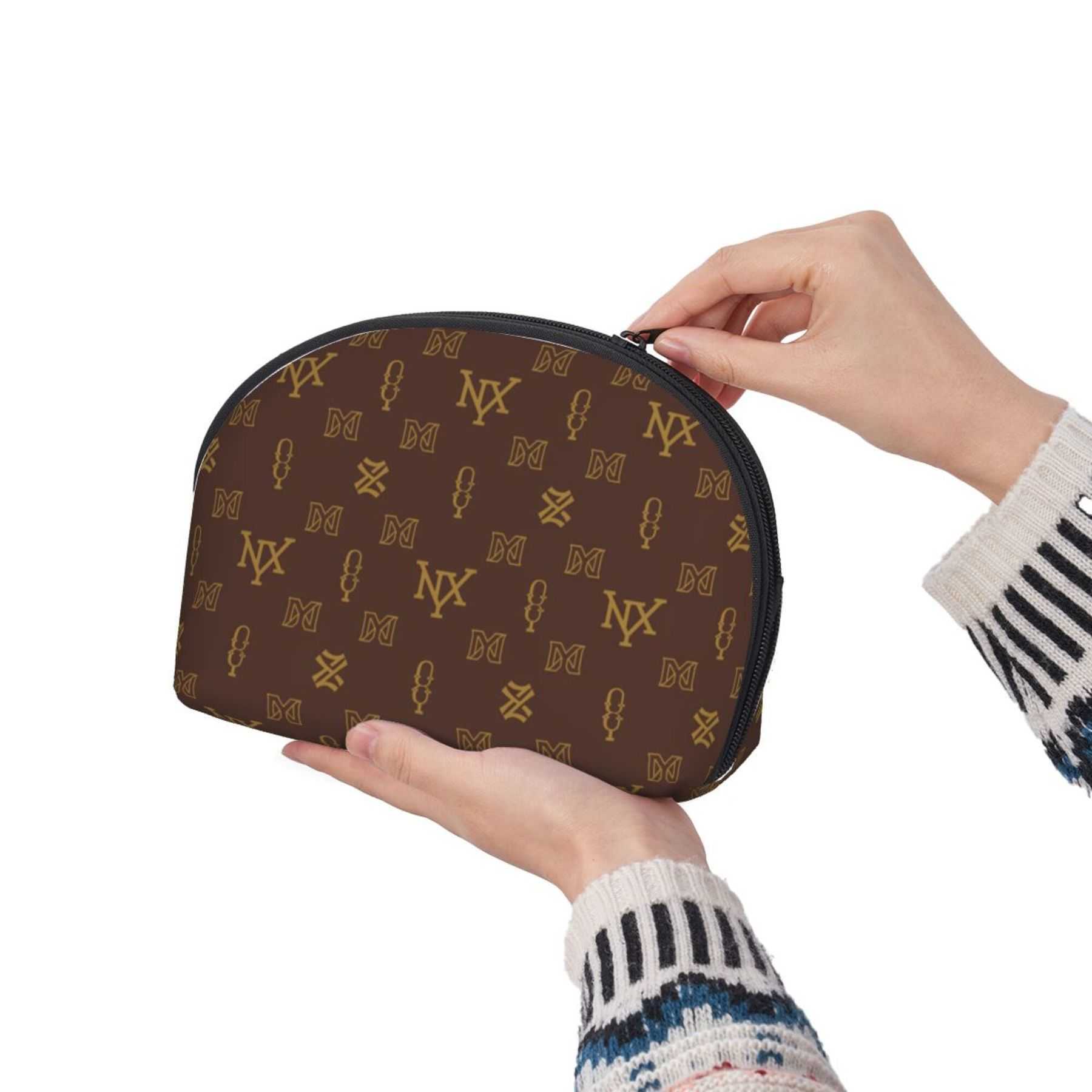 NXY Womens Designer MakeUp Bag Luxury Brown Cosmetic Bag Zipper Toiletry Bags Cases Ladies Fashion Cosmetic Pouch Make Up Box