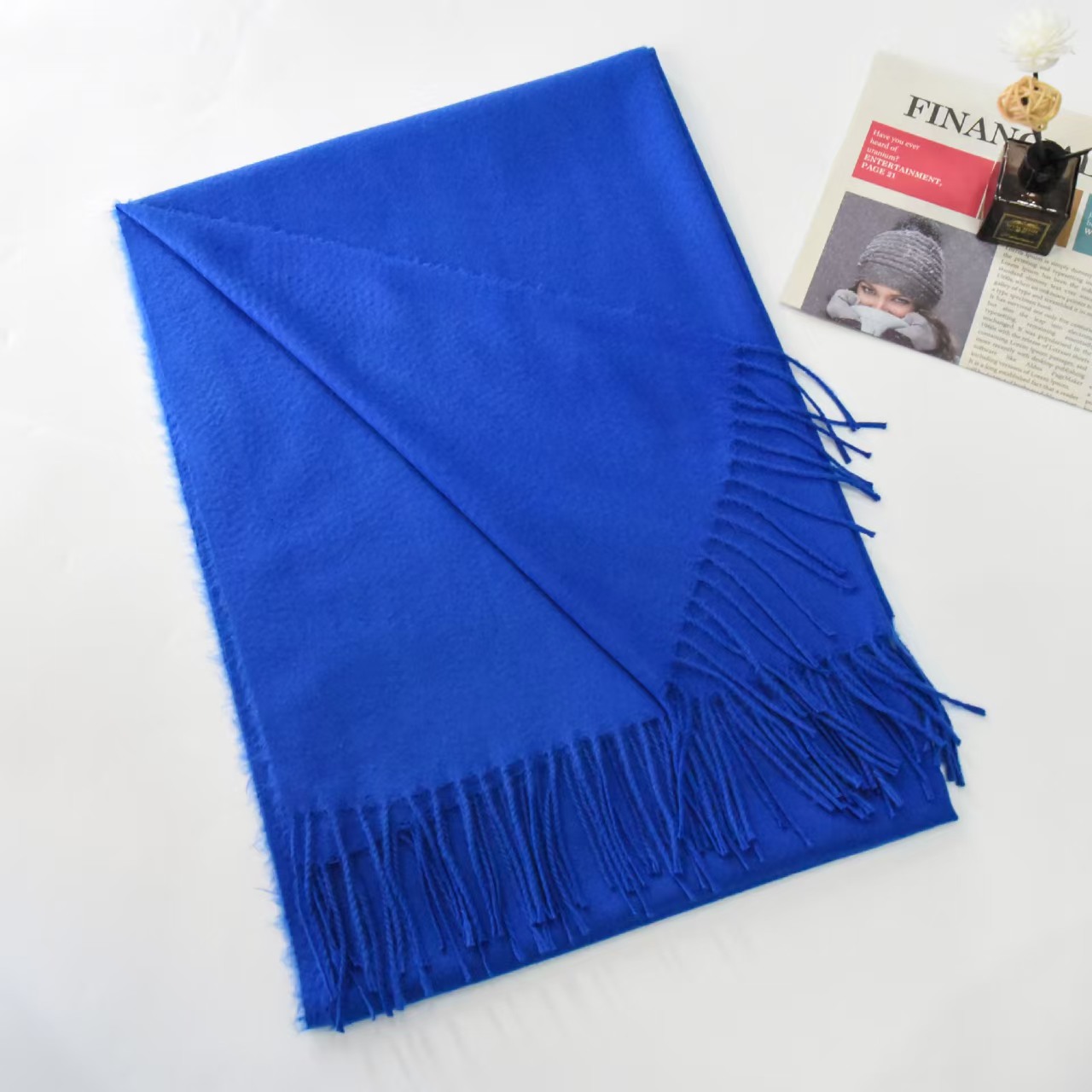 K031 No-label wool blended versatile neck warm scarf autumn and winter new knitted wool high-grade solid color student soft