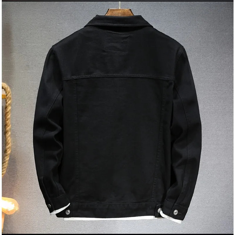 White Armygreen Classic Vintage Denim Jacket Mens Street Fashion Japanese Casual Coat Male Jean Jackets Plus Size 5XL 250228