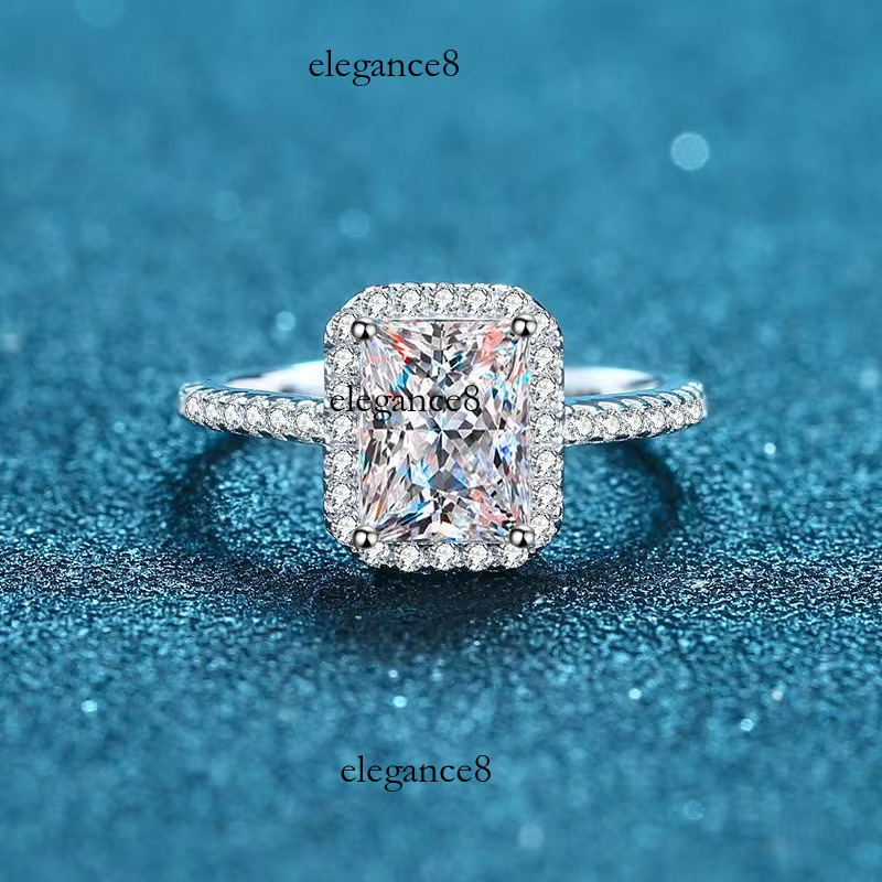 1.0ct 2.0ct radiation/emerald cut wedding engagement women's silica ring, pure sier