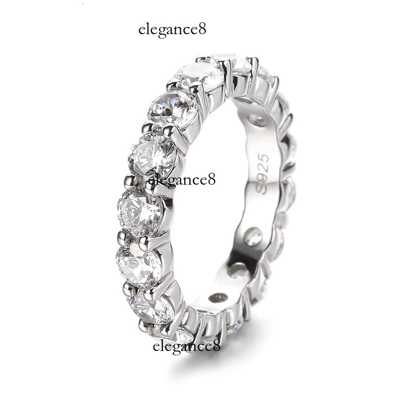 Classic boutique jewelry pure sier VVS Moissanite eternal ring, suitable for women's weddings and engagements
