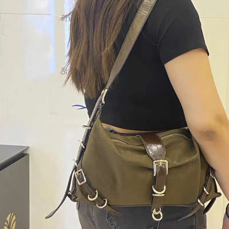 Vintage Bags For Womens Designer Handbags And Purses New In PU Belt Buckle Decoration Medium Underarm Shoulder