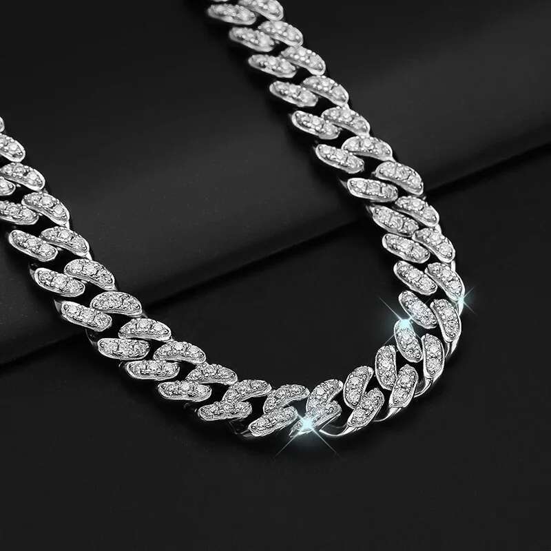 Full Real Moissanite Hip Hop Necklaces For Men Women VVS1 Dia S Sterg Sier 8mm Cuban Teenis Neck Chain Gifts Jewelry
