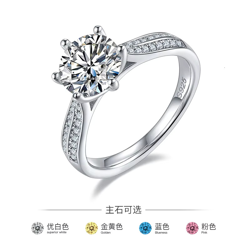 Hot Sale Supports the Same Gold Jewelry Custom Wholesale Classic Anniversary S Sier Platinum Plated Moissanite Women's