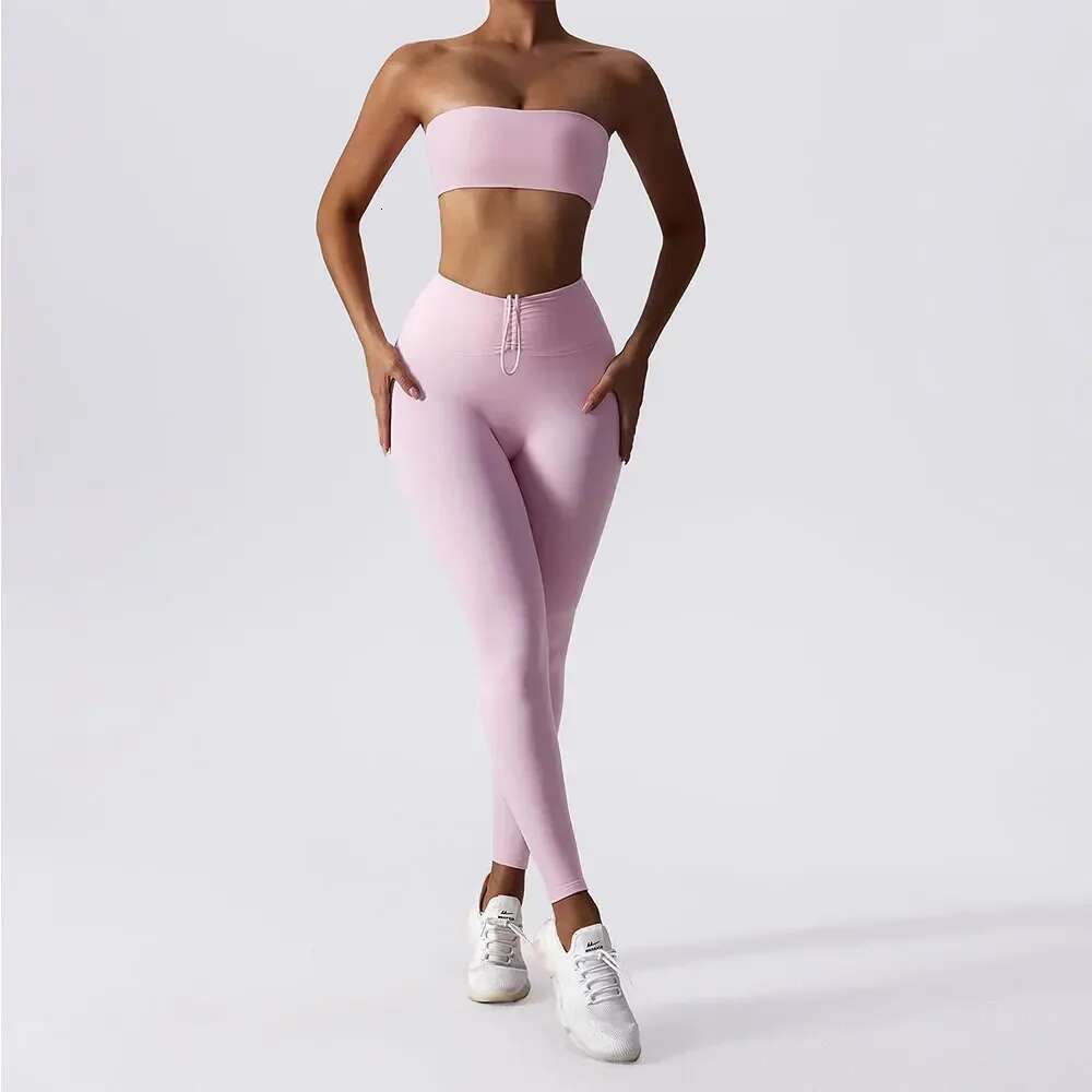 Yoga Set 2 Piece High Waist Leggings Sports Bra Women's Tracksuit Gym Workout Push Up Running Clothes Sportswear Fiess Suit