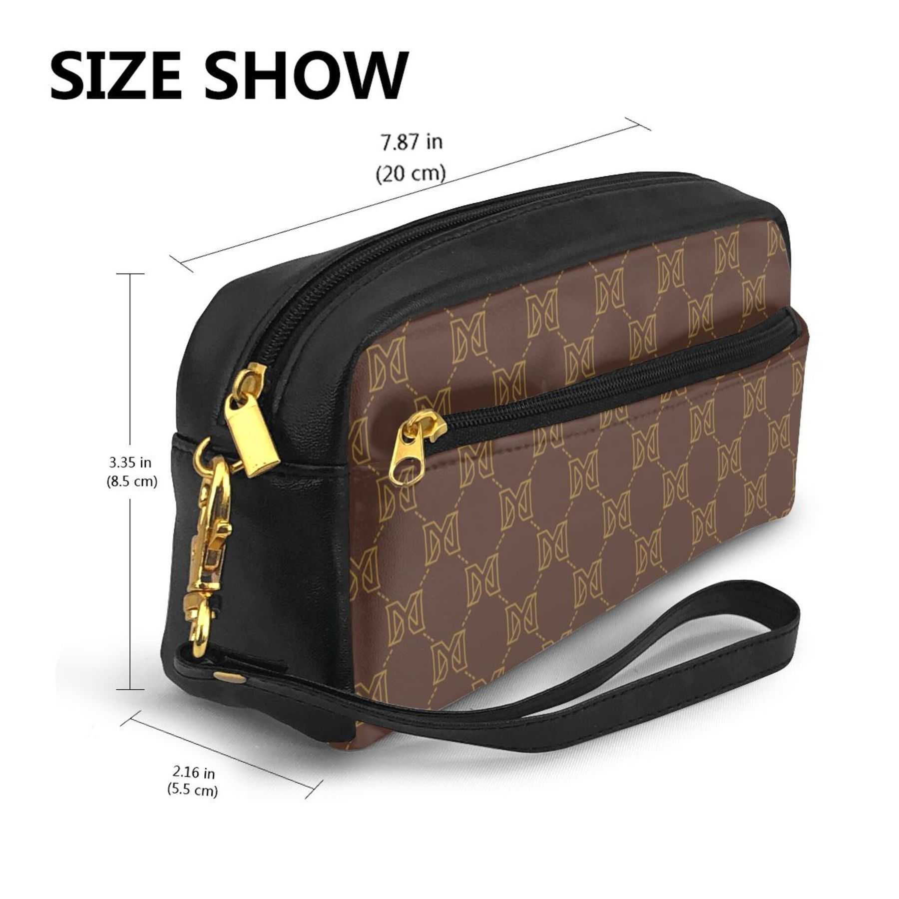NXY Brand Designer Small Makeup Bag Women Brown Wash Cosmetic Case Zipper Make Up Pochette Lady Toiletry Letter Makeup Bags Clutch Pouch