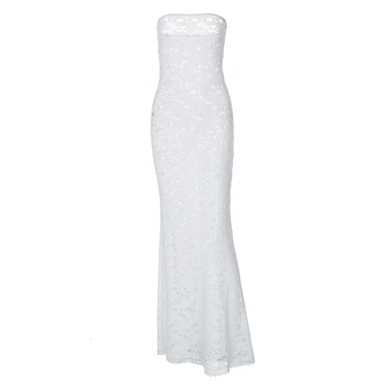 Women's New4 Summer New Product Fashionable And Sexy Lace Hollow Out Slimming Strapless Dress