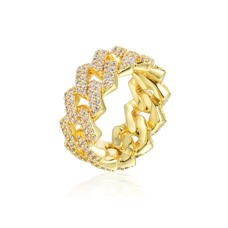Men's Hip Hop, VVS Moissanite Cuban Ring/