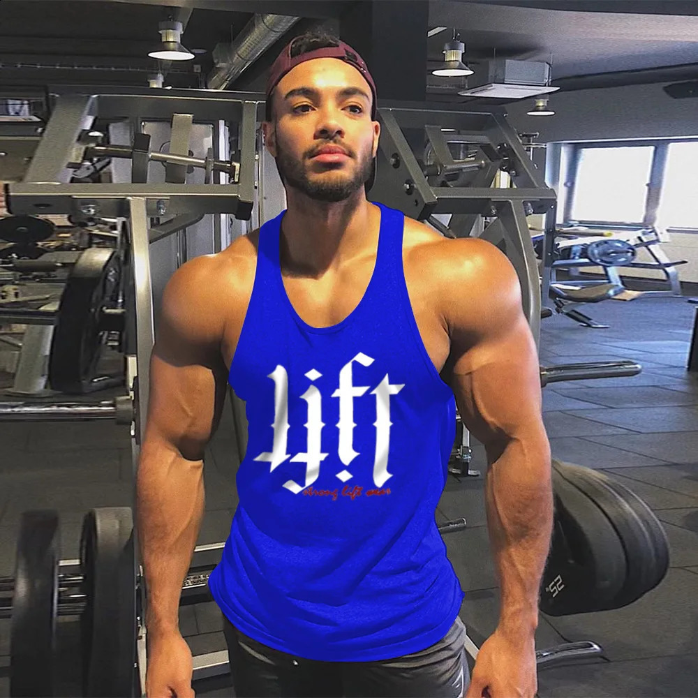 European And American Mens gyms Fitness Sleeveless Sports vest Mens Bodybuilding Tank Tops Summer Clothing for Plus Size 250225