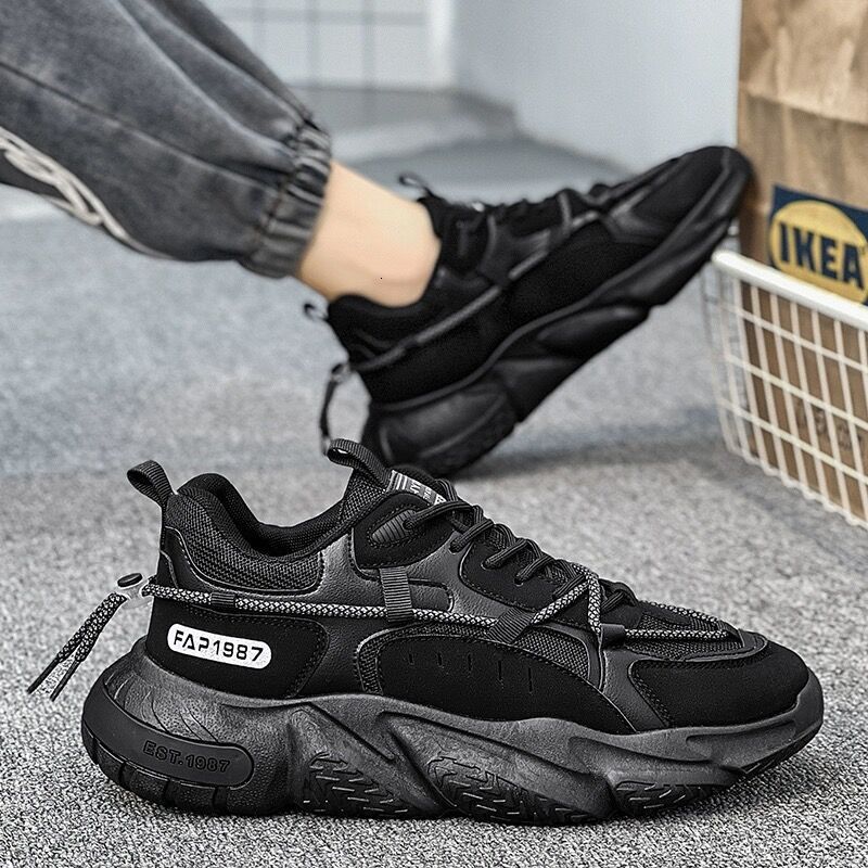 Spring New Men's Breathable Sports Basketball High Jump Running Shoes Outdoor Training Multi Functional Thick Soled Shoes Training Casual Fashion