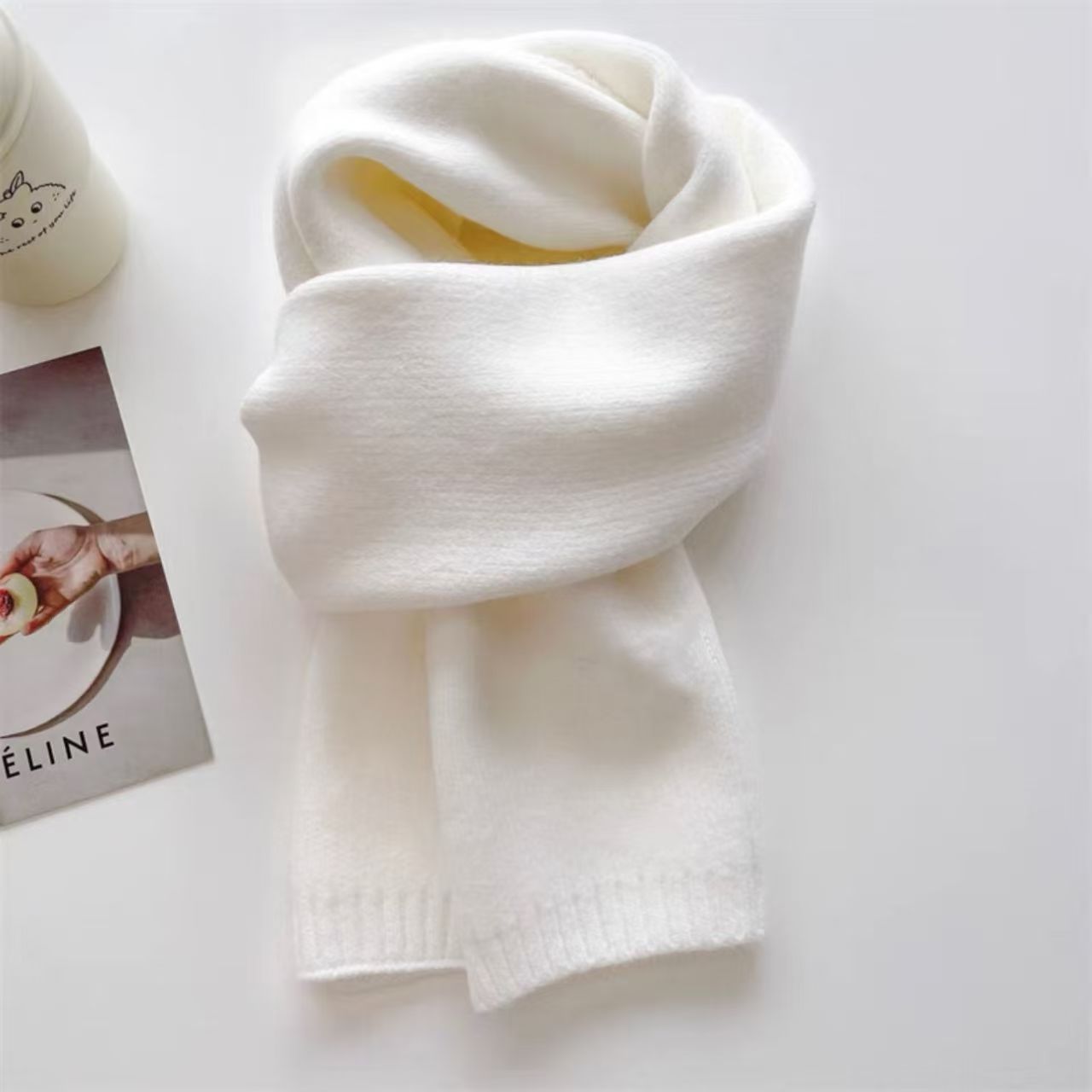 T206 versatile furry scarf winter internet celebrity lazy style scarf short style warm Korean style