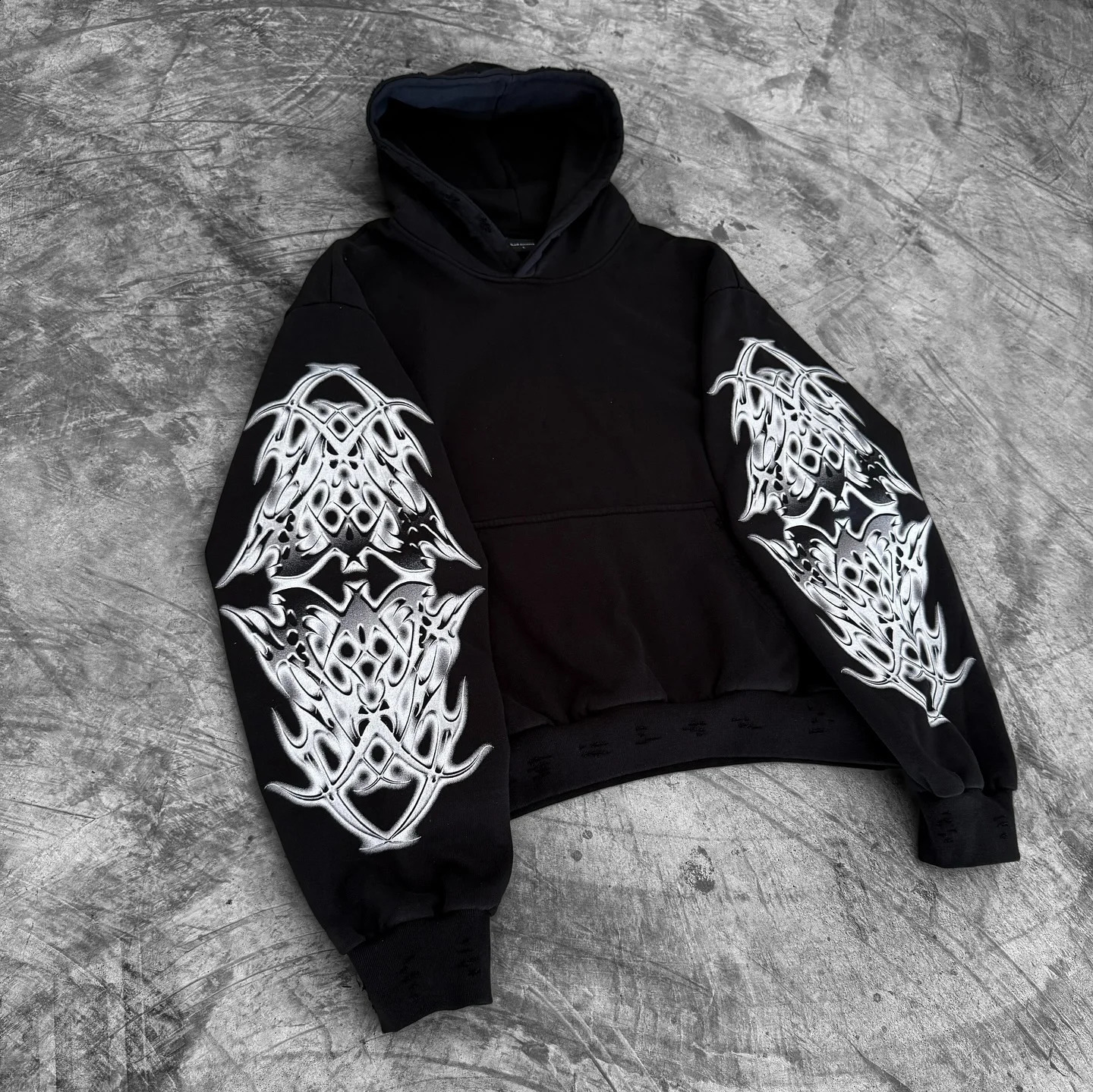 American Gothic Punk Arm Printed Hoodies Women Fashion Harajuku Y2K Vintage Men Casual Couples Casual Hoodie Sweatshirt 250226