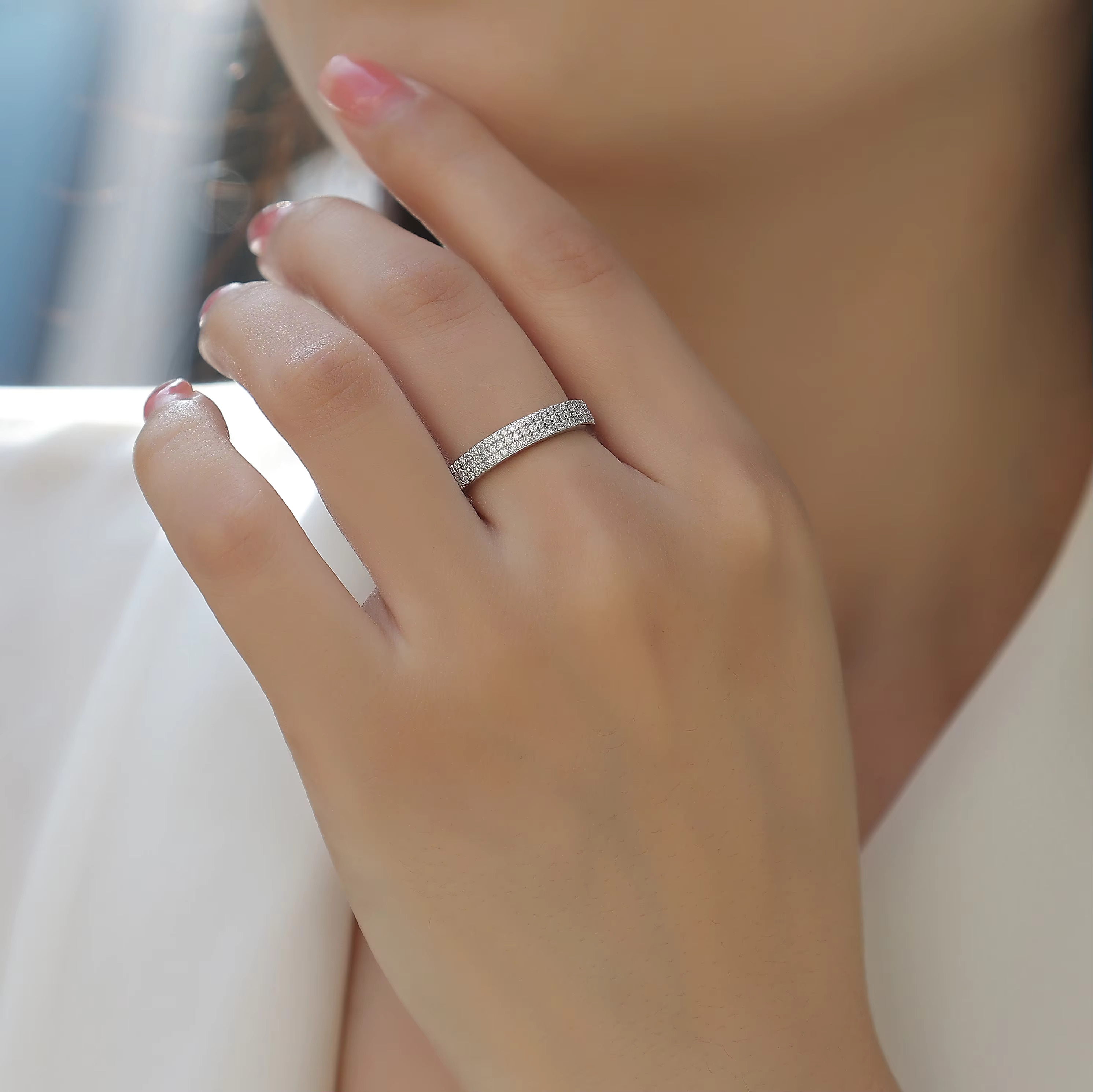 High quality Moissanite for women, urious, fashionable, romantic, pure sier ring