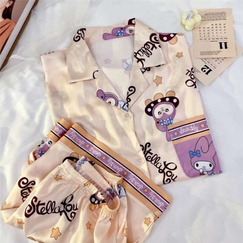 2025 New Printed Two Summer Dyeing Designer Fashion Home Clothes Women's Casual Shorts and Top Pajamas