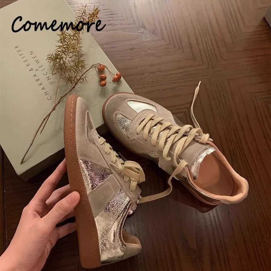 Wen Casual Leather Sneakers Sier Lace-Up Athletic Flats Wan Non-slip Sports Breathable Tennis Running Shoes hot Baskets Femme Z250303