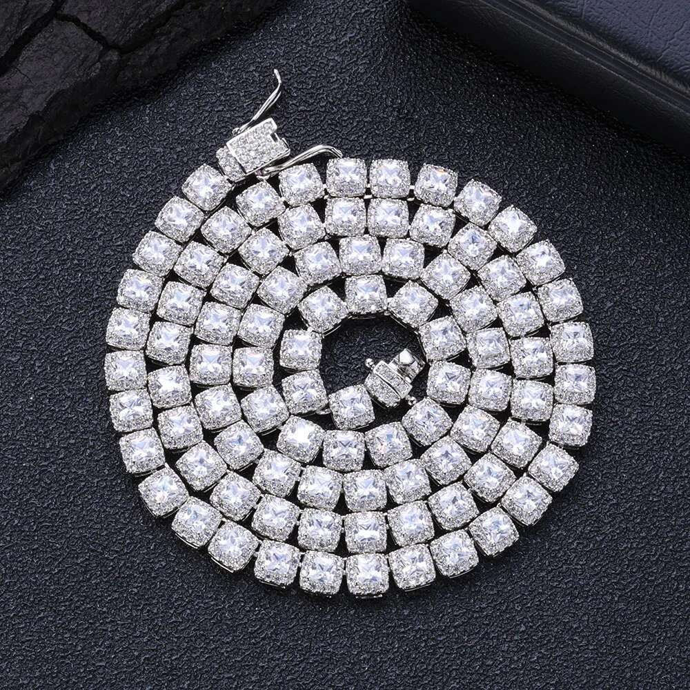 Women's 5mm Full Dia Cuban Hip Hop Rock Sugar Personalized Splicing CZ Bg Tennis Chain Valentine's Day Gift