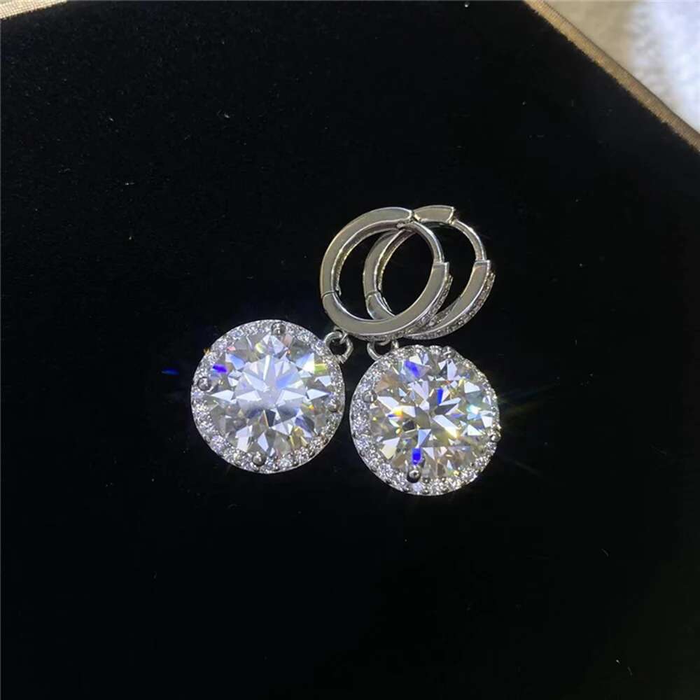0.5-5CT Moissanite Drop Earrings For Women D Color VVS Lab S Sier Dangle Earring With Certificate Pass Dia Test