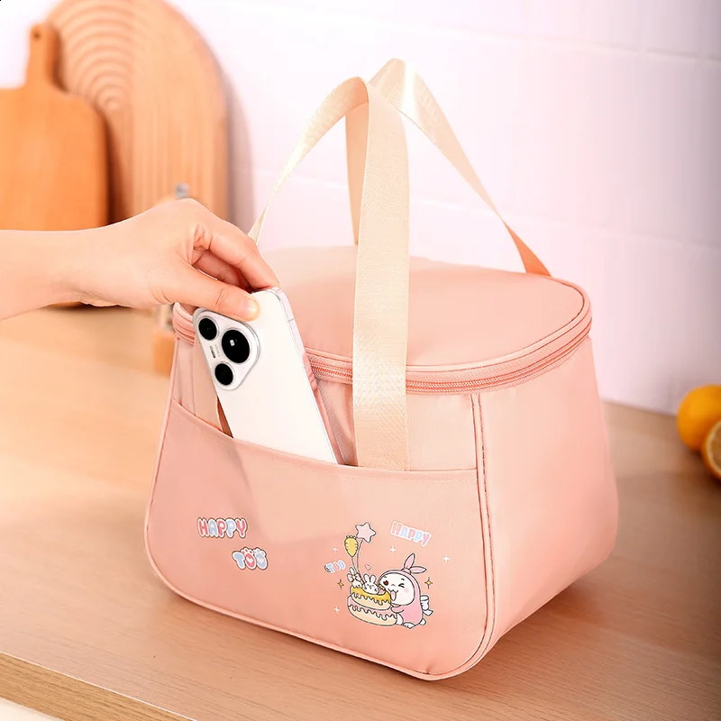 Women Insulated Lunch Bag Reusable Lunch Tote Bag Cute Cartoon Portable Lunch Box Refrigerated Bag Suitable for Travel and Picni 250228