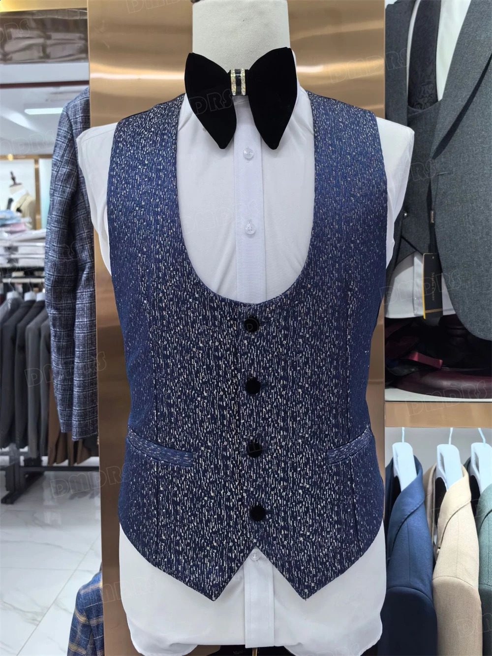 3 Pieces Wedding Groom Host Tuxedo Formal Suits Blazer Vest Pants Set Plus Size One Button Shawl Neck Mens Suit Set 250224