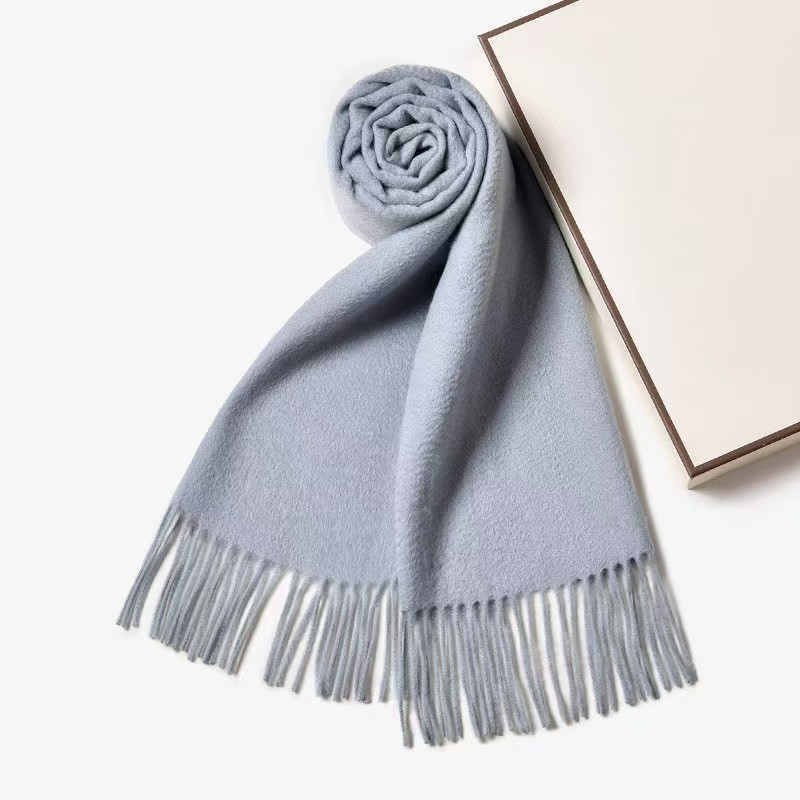 K035 Rumlan 100% Australian Merino Cashmere soft and skin-friendly solid color warm scarf for gift giving