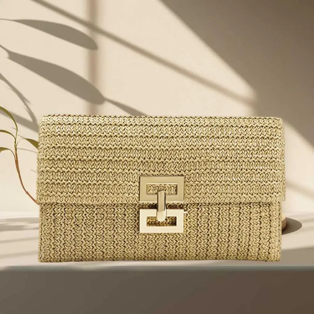 Women Straw Woven Handbag Versatile Crochet Tote Purse Fashion Elegant Clutch Bag For Summer Beach Party Evening Bags 250227