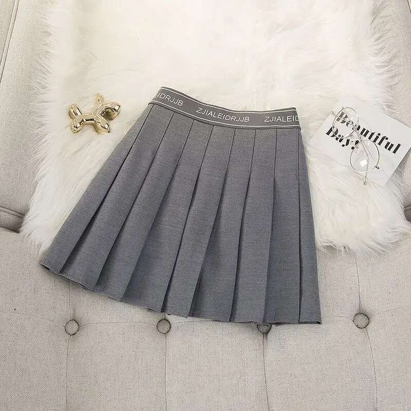 2025 new elastic letter pleated designer women's summer new thin high waist 100kg mini skirt