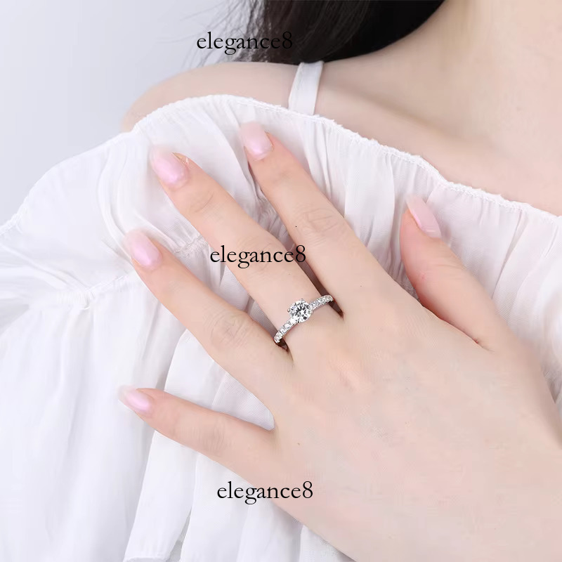 1 S pure sier four claw colored carbon silica women's wedding ring