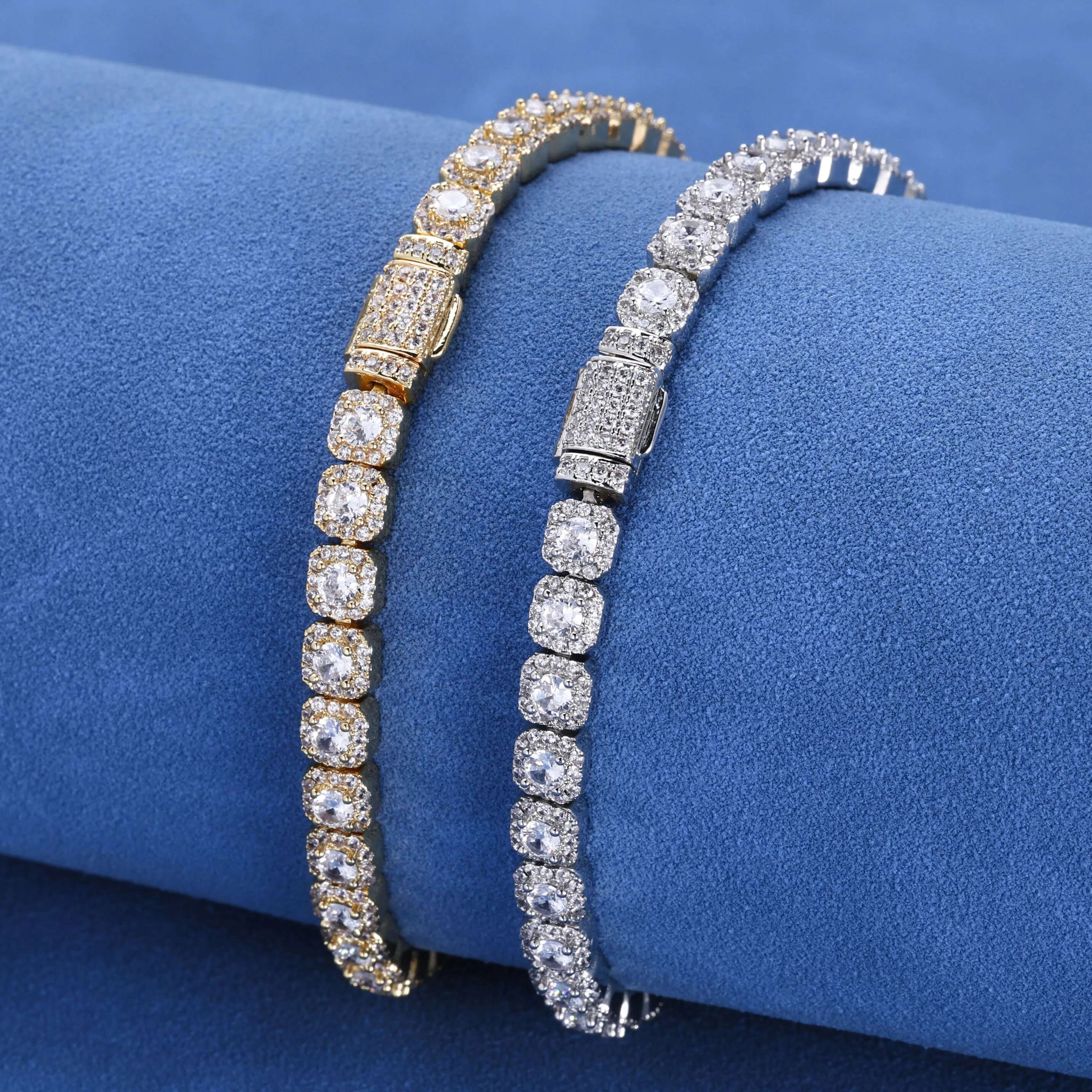 Fashion Customized Jewelry 5mm Ice Tennis Chain Sparkg Zircon Cluster Dia Necklace Women's Christmas Gift