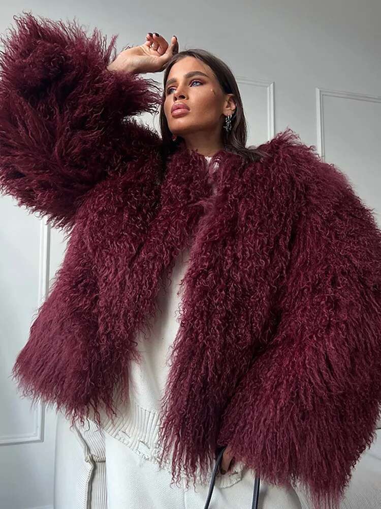 LGRQ 2025 new fashionable and elegant solid color faux fur jacket,open without botton WQ1019116L