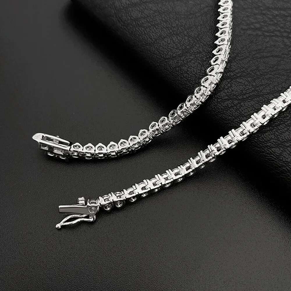 Serenty 3 Claw D Color 3mm Moissanite Tennis Necklace For Women Wedding S Sier Plated Sparkg Neck Chain Fine Jewelry