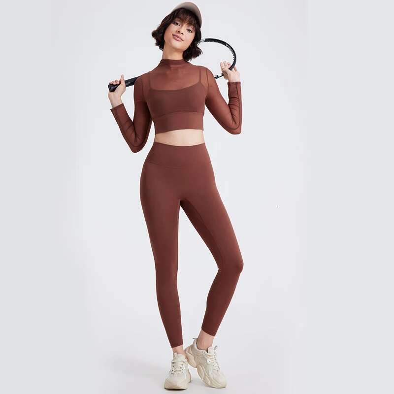 Two Pieces Fiess Yoga Set Women Solid Color Gym Suit Super Stretch Breathable Running Sportswear Female Workout Clothes