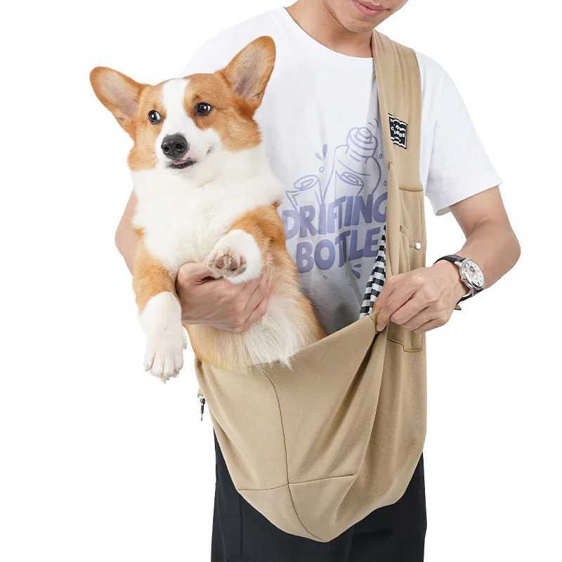 Portable Puppy Sling Carrier Bag Dog Outdoor Travel Crossbody Shoulder Bag for Small Dogs Cats Within 8kg Pet Carrying Supplies 250205