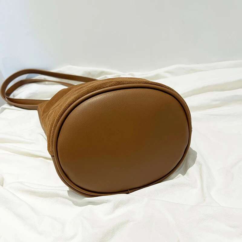 Genuine Leather Bucket Bags For Women Designer Handbag Purse New In Cowhide Vintage Matte With Inner Pocket Shoulder