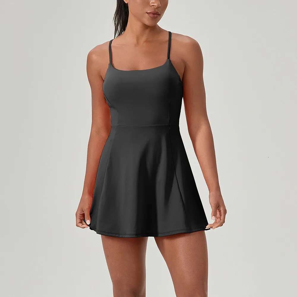 S-2Xl One Piece Tennis With Shorts&Chest Pads Golf Dress Workout Trainning Skirts Sleeveless Quick-Dry Athletic Dresses