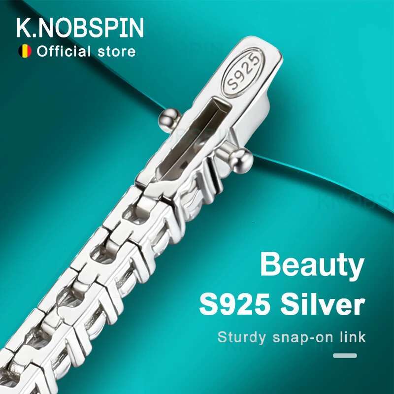 Knobspin 3mm 4mm Moissanite Tennis Bracelet Full Dia GRA Sier Plated Wedding Party Jewelry Bracelets for Women Man