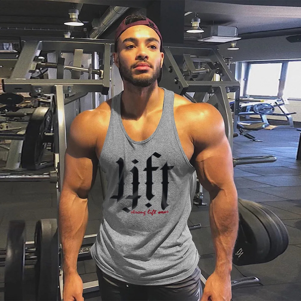 European And American Mens gyms Fitness Sleeveless Sports vest Mens Bodybuilding Tank Tops Summer Clothing for Plus Size 250225
