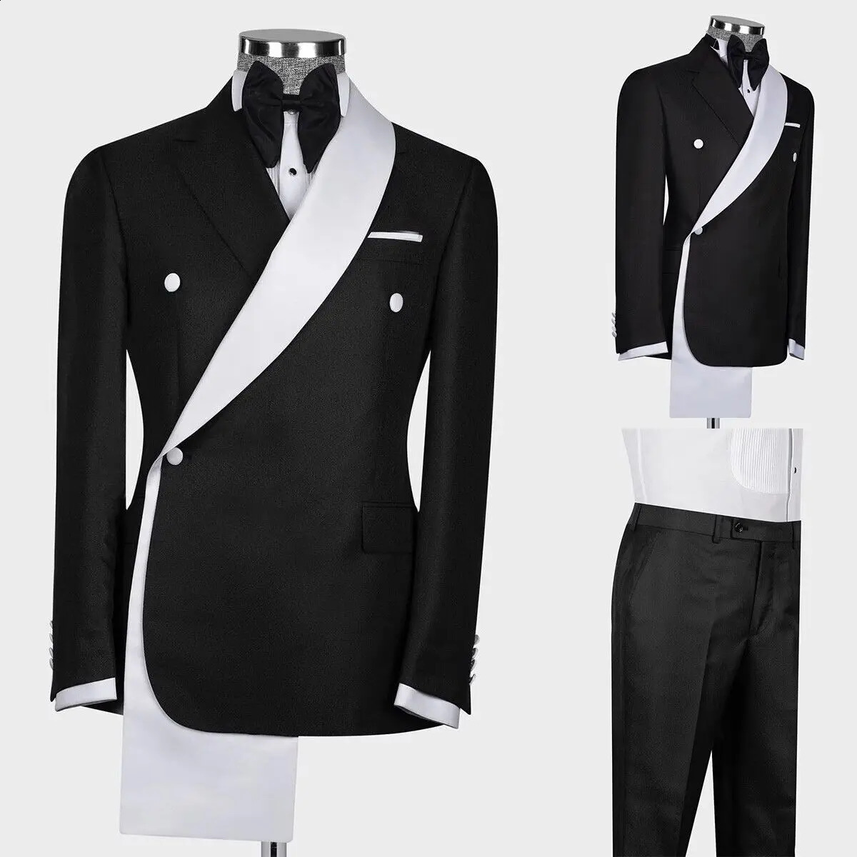Beige Fashion Style 2 Piece Men Wedding Suits Slim Fit Double Breasted Blazer Business Groom Tuxedos Party Prom Costume 250224