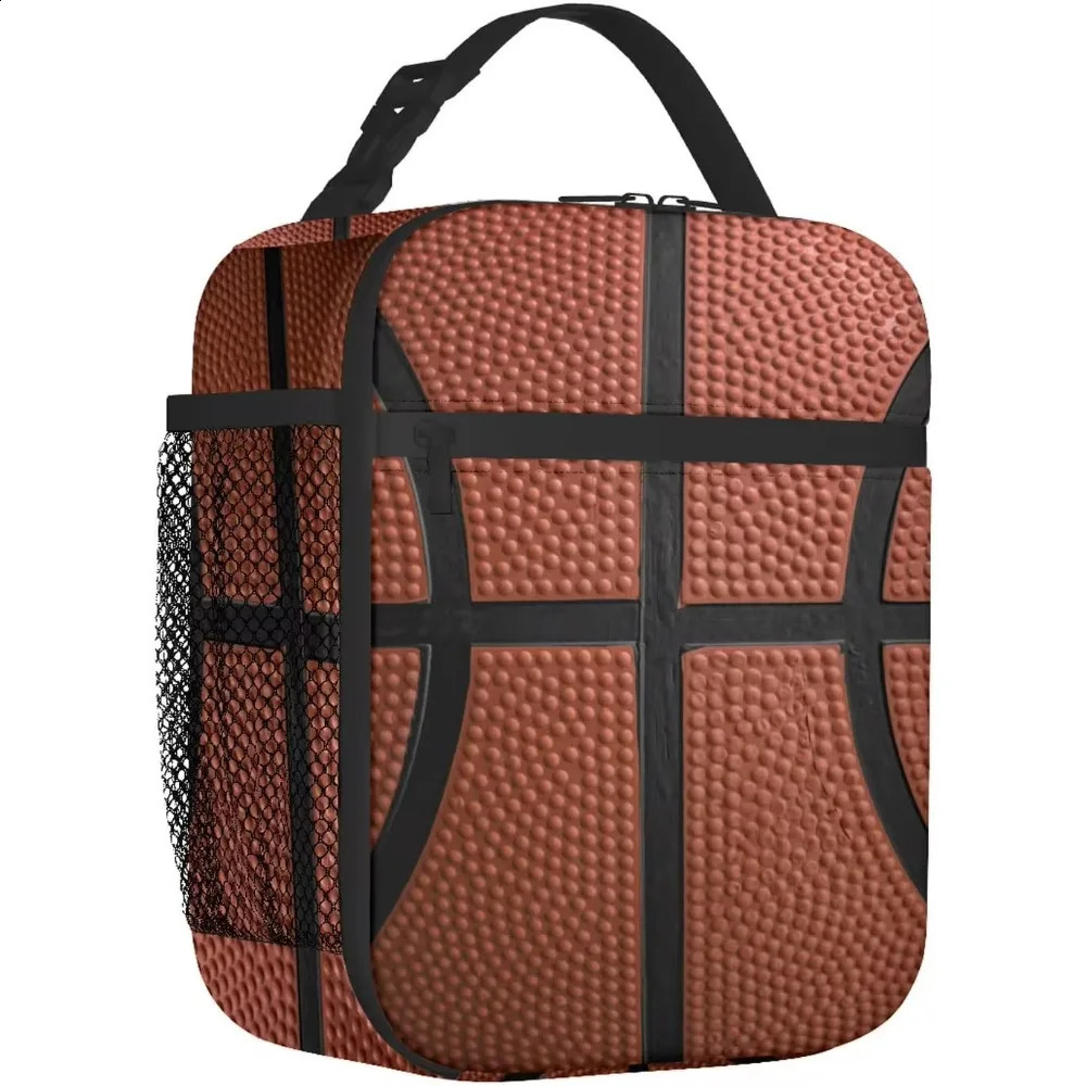Basketball Lunch Bag for Women Men Insulated Reusable Lunch Box for Work Office School Picnic Portable Bento Tote Bag Cooler Bag 250228