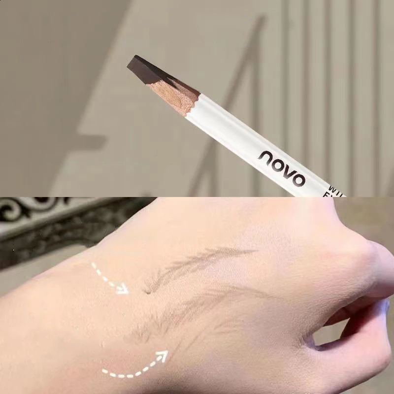 Novo Eyebrow Pencil Waterproof Long Lasting Natural Matte Brown Tint Shade Eyebrows Brush Makeup Beauty Cosmetics 250222