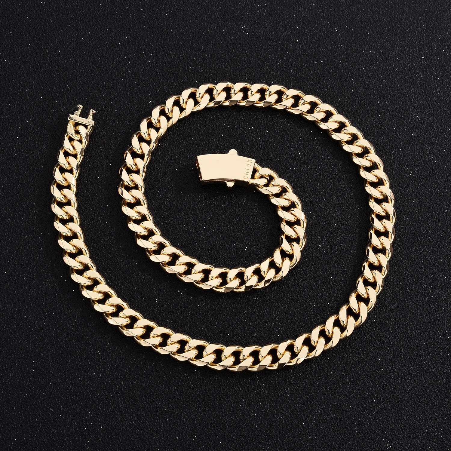 VCT Monaco Long Lock Rectangular Set Cuban Necklace Ice Small Crystal Zircon Chain Hip Hop Rock Jewelry