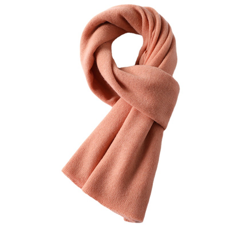 K1453 High-end 100% pure wool scarf for women in winter, widened and thickened, all-match solid color shawl, warm neck scarf