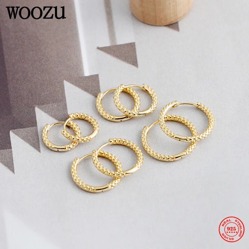 WOOZU 925 Sterling Silver Fine Round Hoop Earrings for Women Man Fashion Pretty Ear Rings Casual Party Jewelry Holiday Gifts 250228