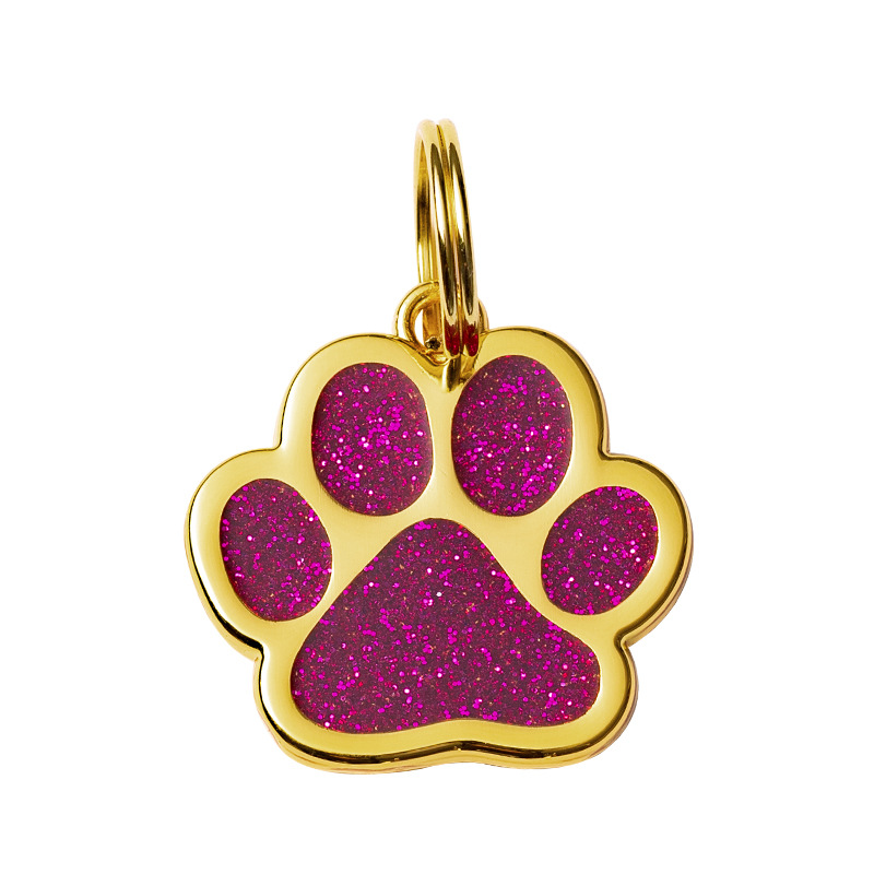 Zinc alloy pet tags, gold footprints, metal dog tags, pet tags, identification tags