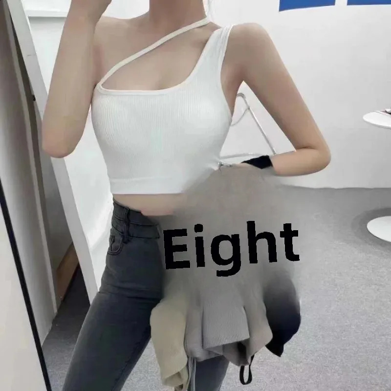 Korean Style Halter Neck Tank Top Womens Sleeveless Bra Base Layer Vest Small Size Fixed Cup Bra Padded Strapless Top 250224