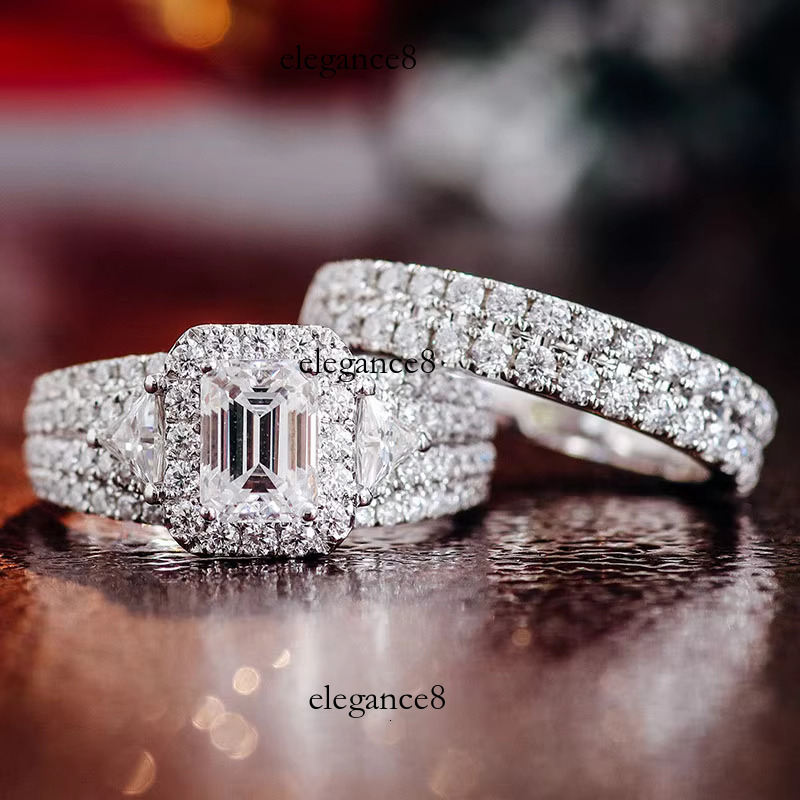 Spodumene wedding set, bridal engagement ring, pure sier gold-plated women's ring