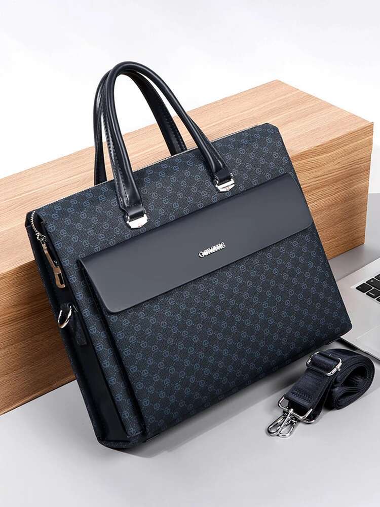 Executive Briefcases For Men PU Leather Designer Password Lock Business Office 15.6 Inch Laptop Handbag Messenger Bag